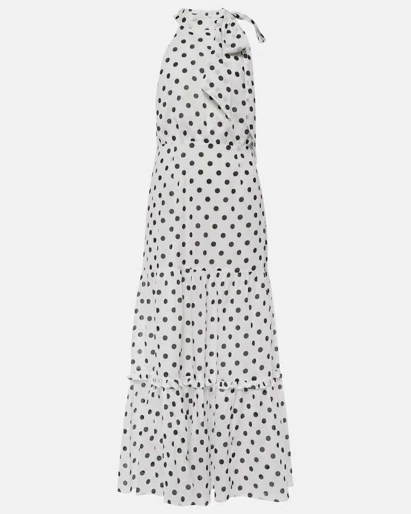 RIXO Midikleid Eleanor aus Baumwolle Weiß