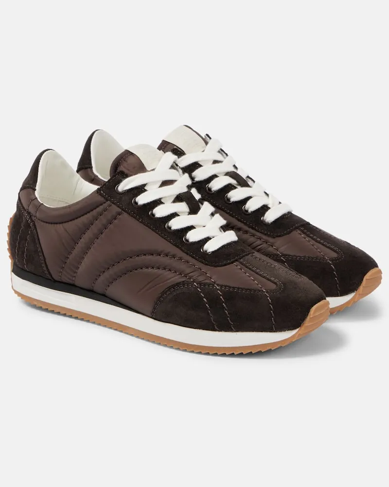 Totême Sneakers mit Veloursleder Braun