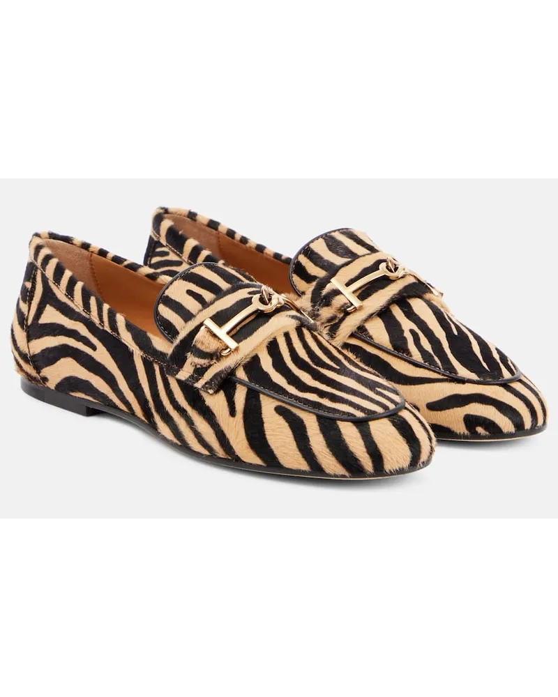 TOD'S Loafers T Ring aus Kalbshaar Multicolor
