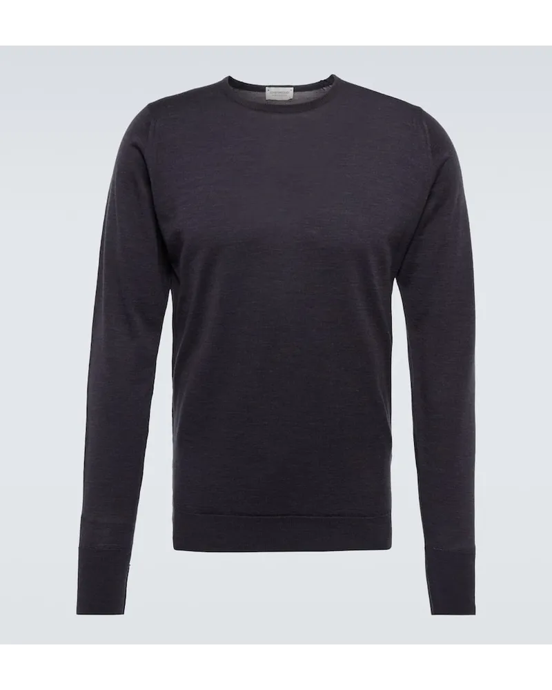 John Smedley Pullover Marcus aus Wolle Grau