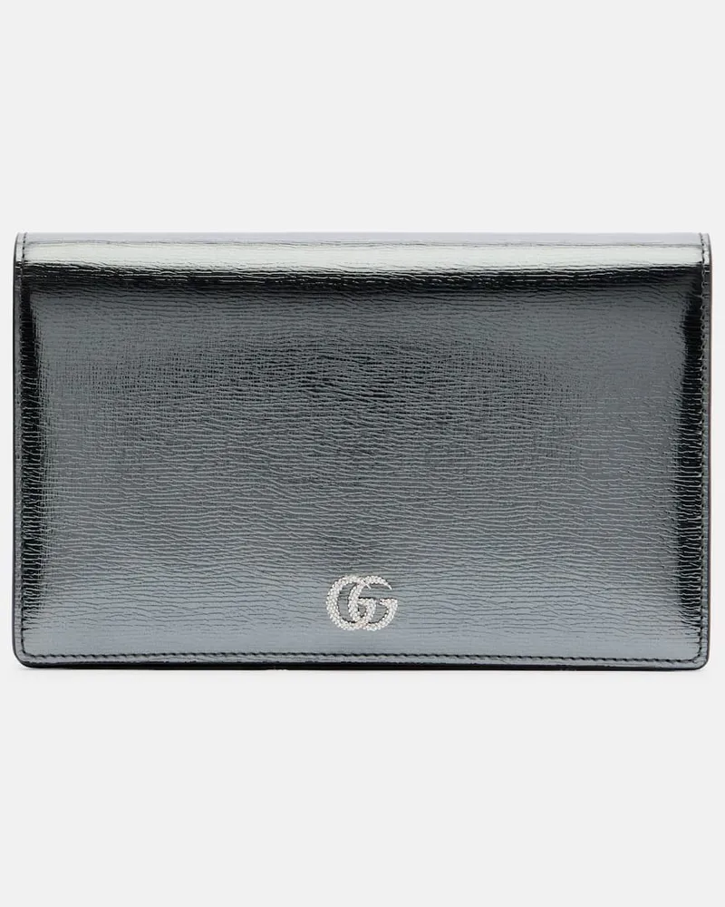 Gucci Portemonnaie mit Kettenriemen GG Marmont Grau