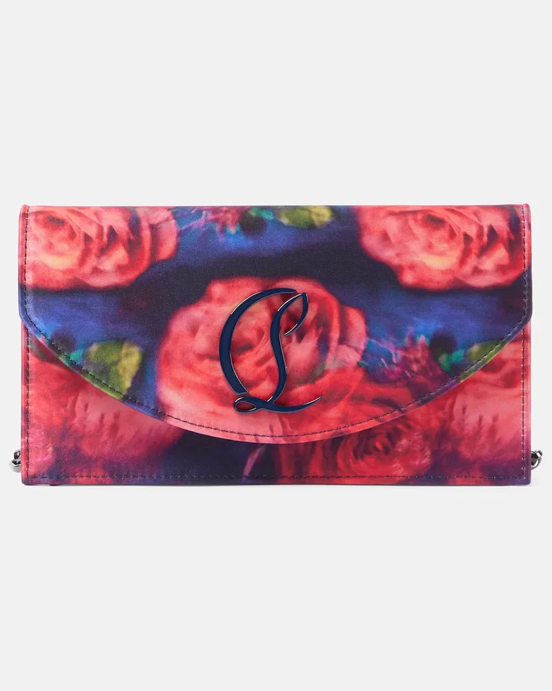 Christian Louboutin Bedruckte Clutch Loubi54 aus Crêpe Multicolor