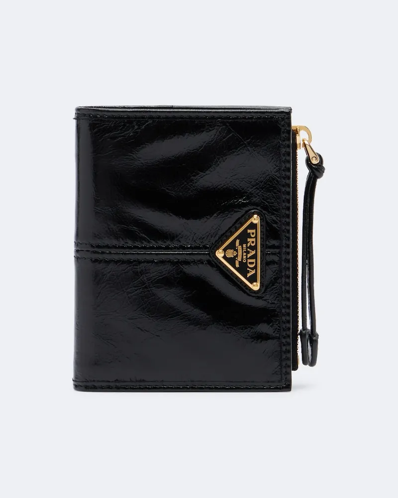 Prada Portemonnaie Small aus Leder Schwarz