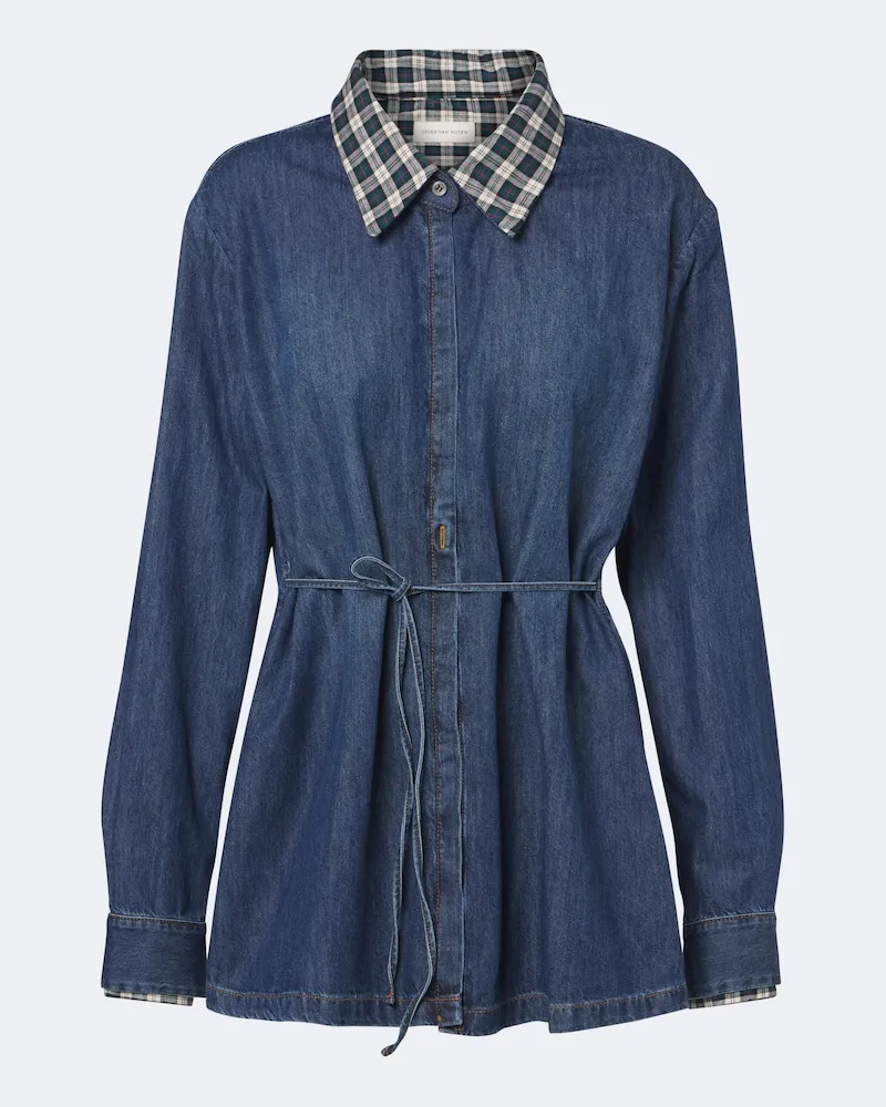 Dries van Noten Hemd aus Denim Blau