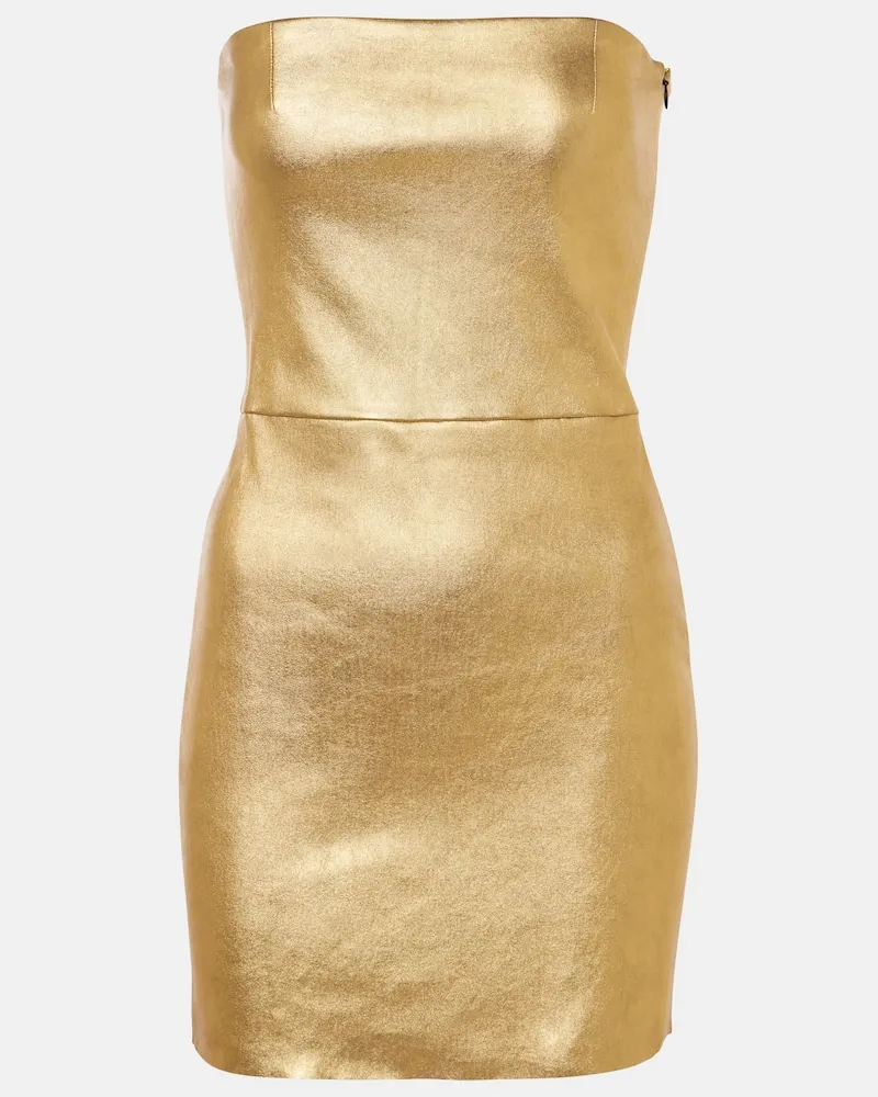 Stouls Minikleid Amina aus Metallic-Leder Gold