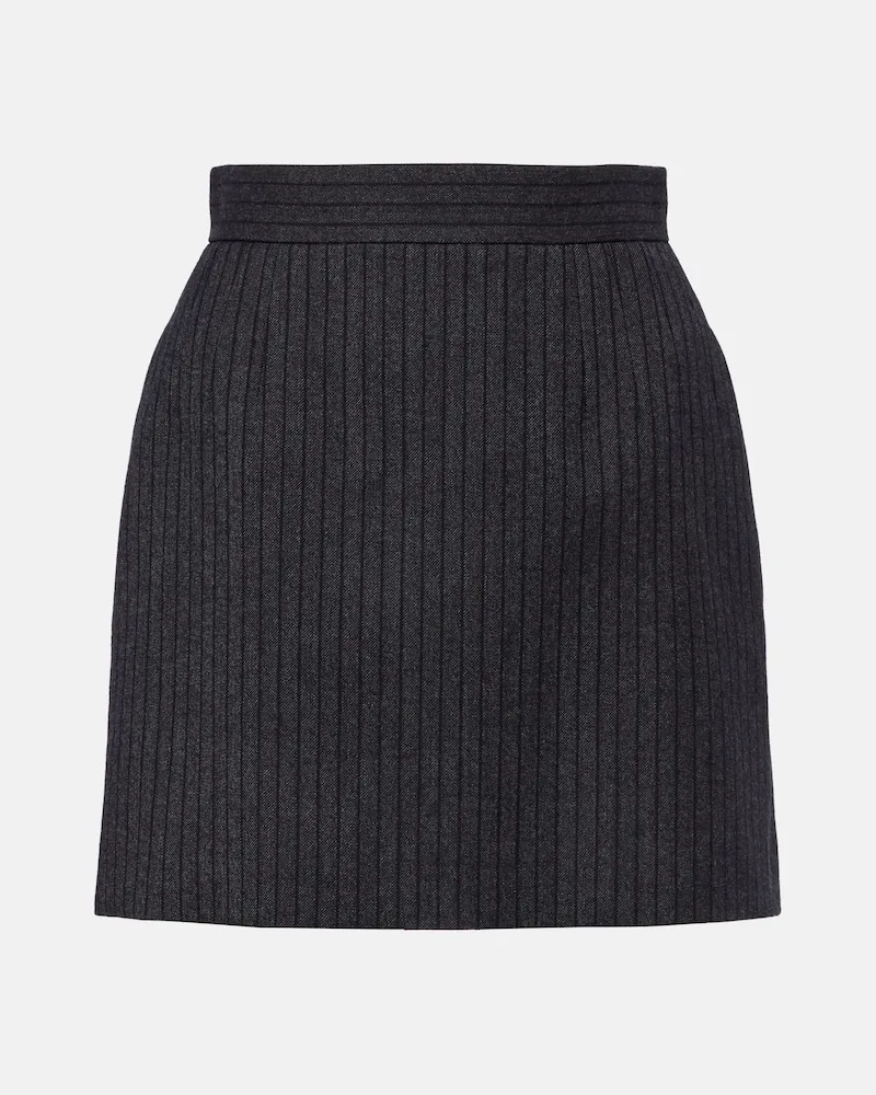 Versace Minirock aus Schurwoll-Twill Grau