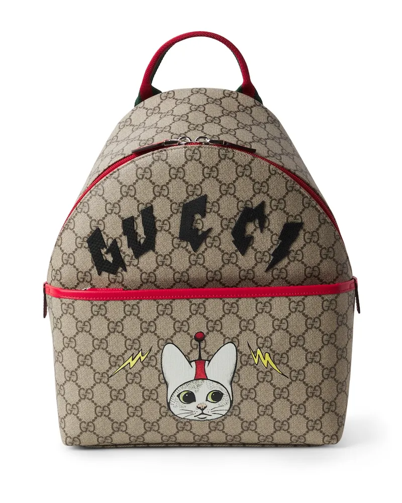 Gucci Bedruckter Rucksack aus GG Canvas Braun