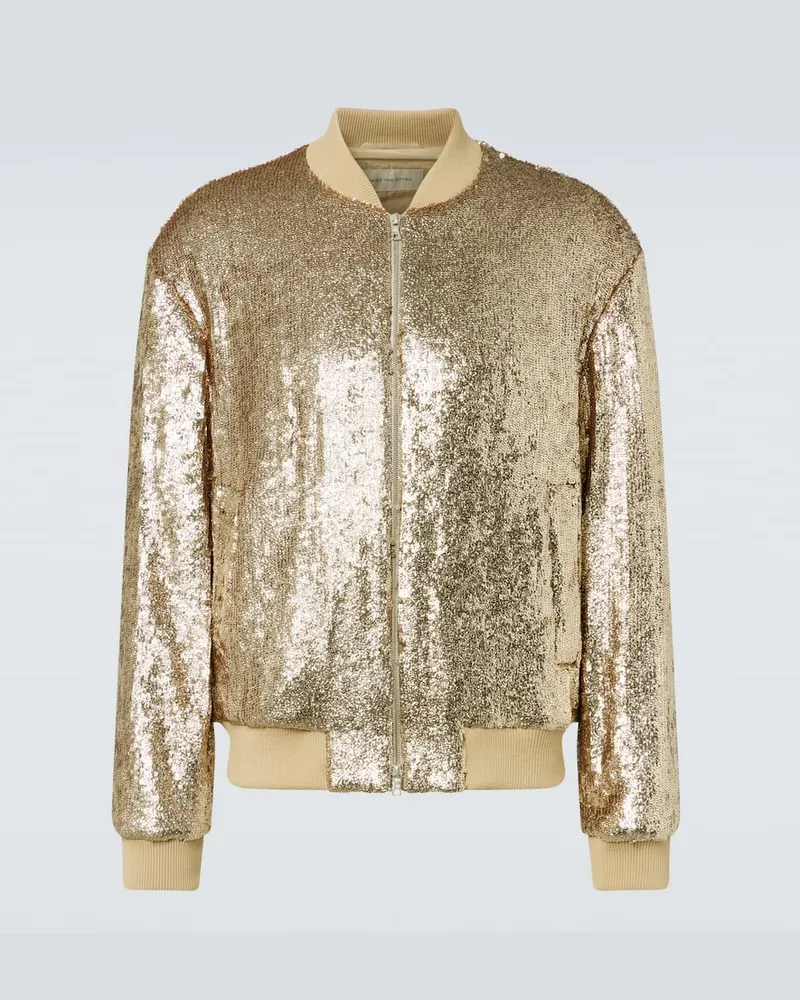Dries van Noten Bomberjacke mit Pailletten Gold