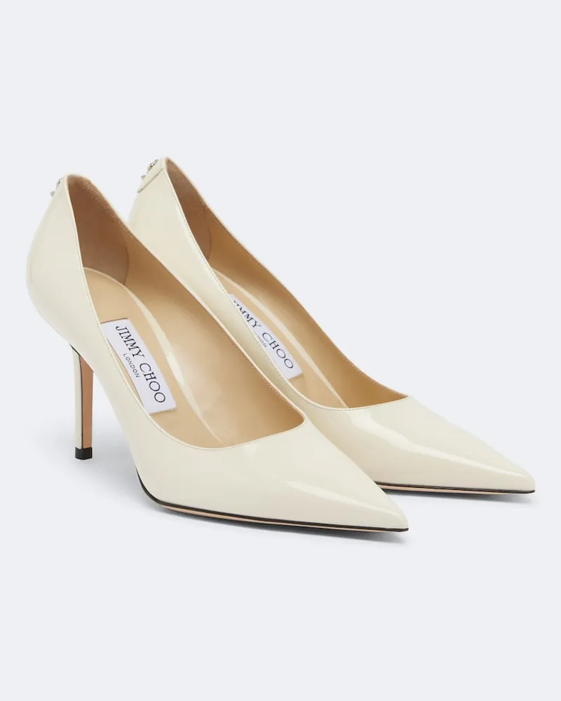 Jimmy Choo Pumps Love 85 aus Lackleder Weiß