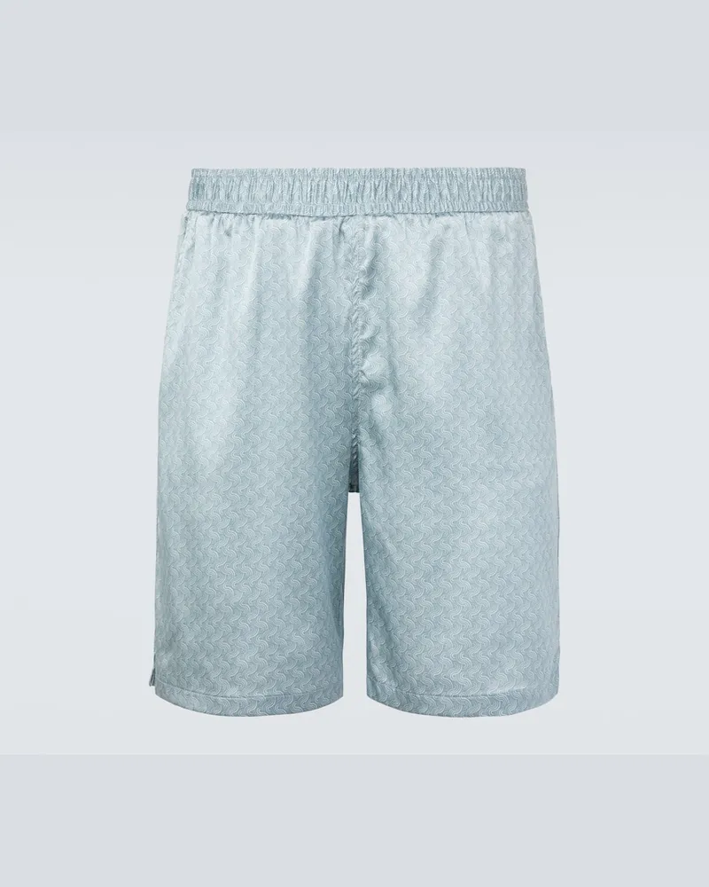Frescobol Carioca Shorts Palma aus einem Seidengemisch Blau
