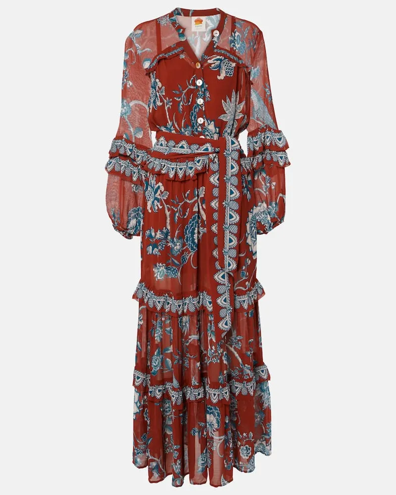 FARM Rio Maxikleid Tropical Landing Rot