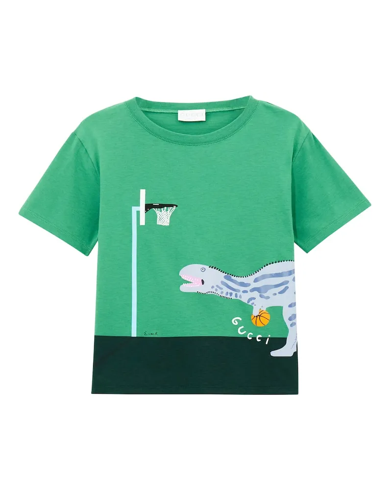 Gucci X Euan Roberts T-Shirt aus Baumwoll-Jersey Grün
