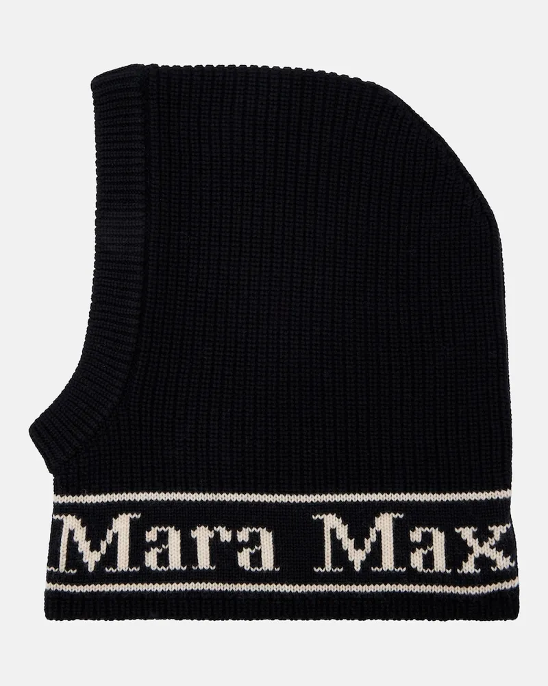 Max Mara Balaclava aus Wolle Schwarz