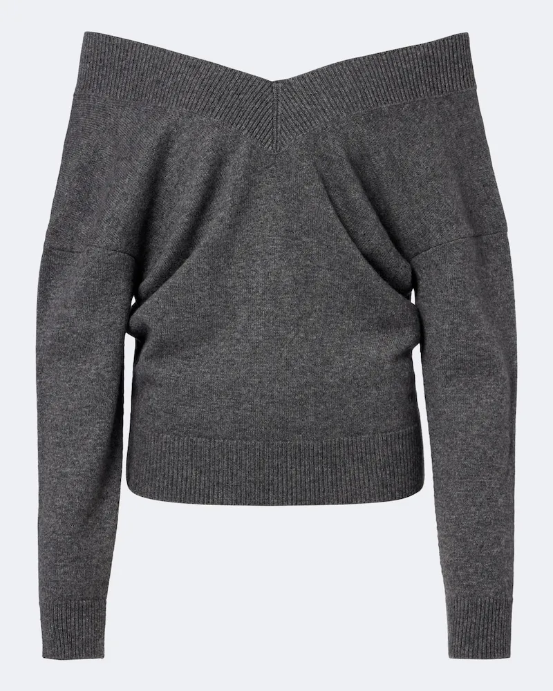 Tom Ford Off-Shoulder-Pullover aus Kaschmir Grau