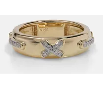 Ring Diamond Cross Stitch aus 14kt Gelbgold mit Diamanten