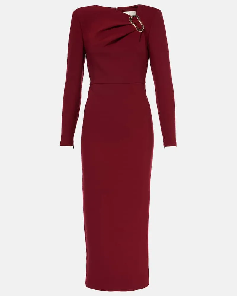 Roland Mouret Midikleid aus Crêpe Burgunderrot