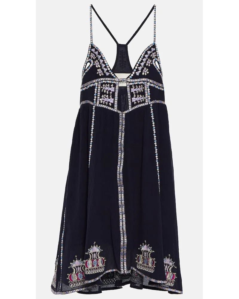 Isabel Marant Besticktes Minikleid Bretty Blau