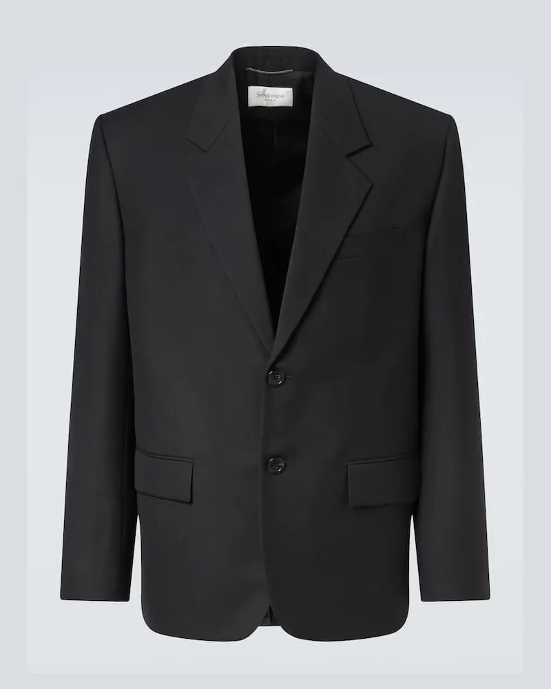 Saint Laurent Blazer aus Wollgabardine Schwarz