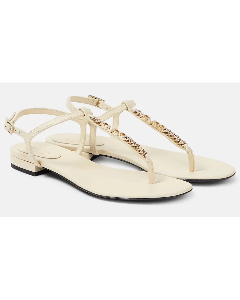 Gucci Sandalen  Signoria aus Leder Weiss