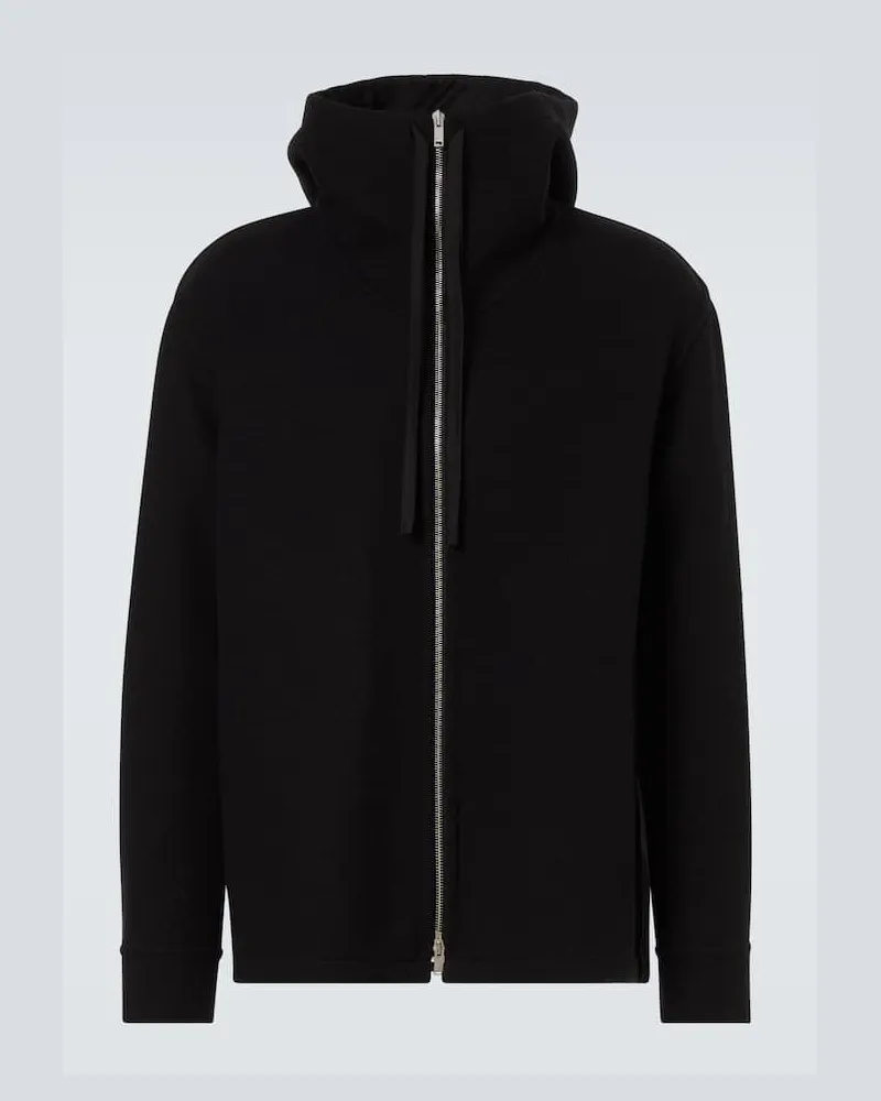 Jil Sander Kapuzenjacke aus Wolle Schwarz