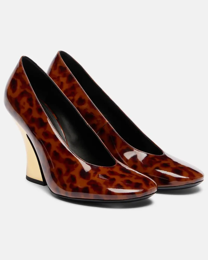 Givenchy Bedruckte Pumps 90 aus Lackleder Braun