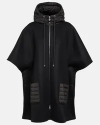 Moncler Cape aus einem Wollgemisch Schwarz