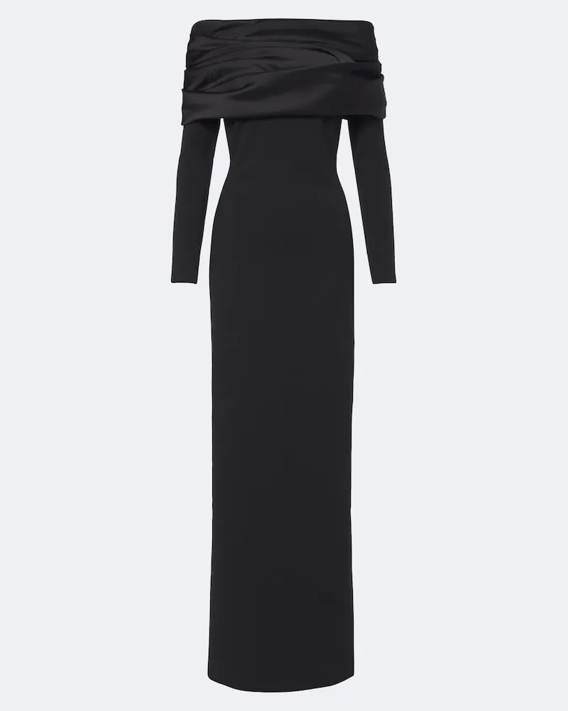 Solace London Off-Shoulder-Robe Bradshaw Schwarz