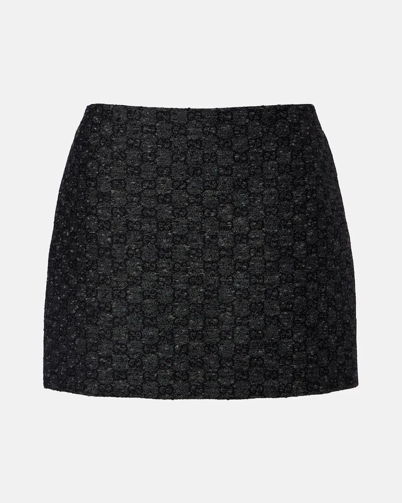 Gucci Minirock GG aus einem Wollgemisch Schwarz