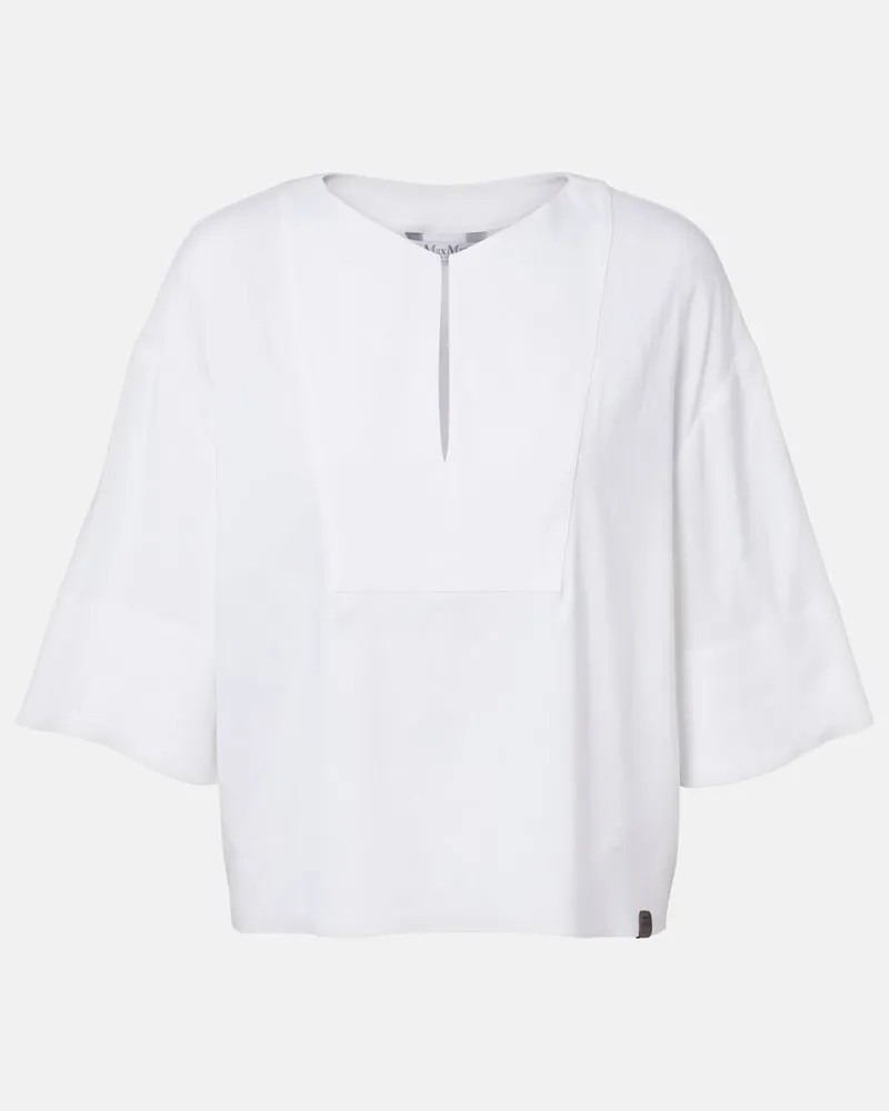 Max Mara Top Sospiro aus einem Leinengemisch Weiß