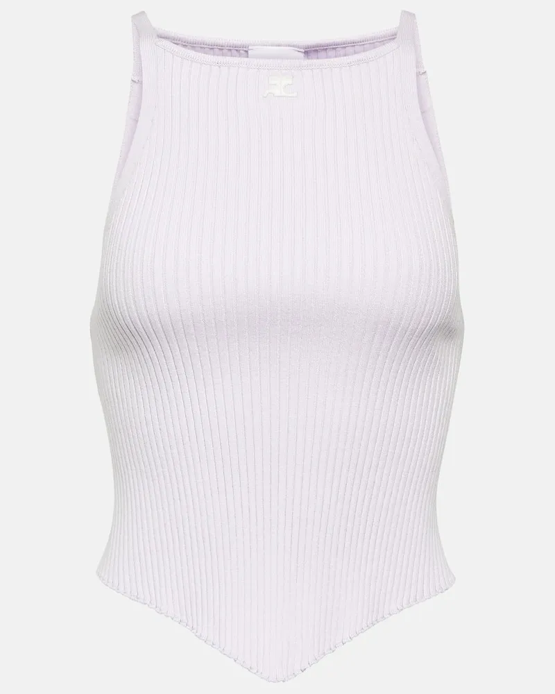 Courrèges Courrèges Top aus Rippstrick Weiß