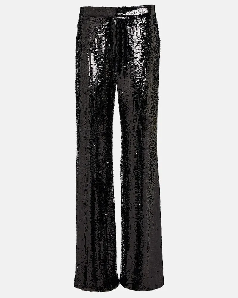 Nili Lotan Hose Yseult mit Pailletten Schwarz
