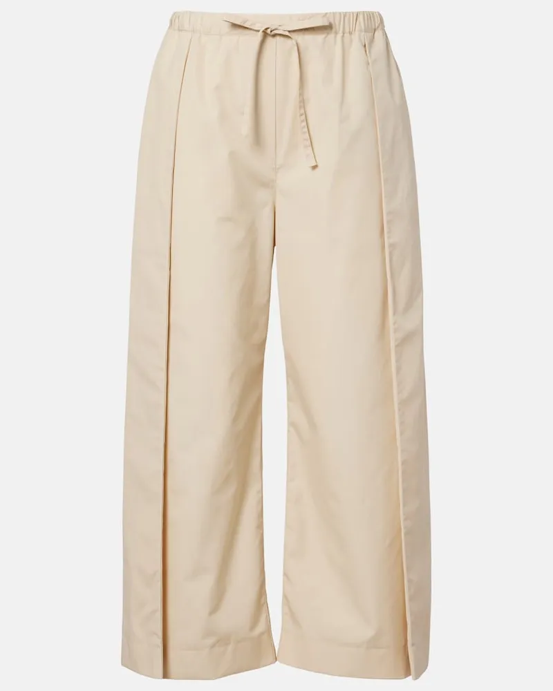 Loewe Paula's Ibiza Cropped-Hose aus Baumwollpopeline Beige