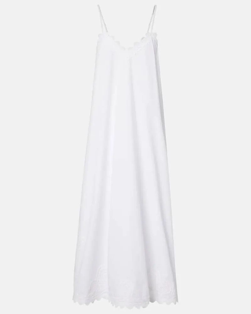 Juliet Dunn Midikleid aus Baumwolle Weiß
