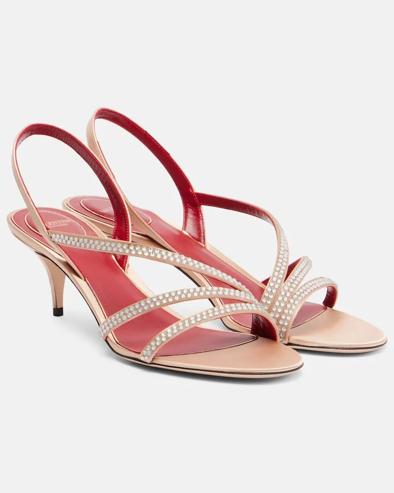 Valentino Garavani Sandalen Dans Le Foyer 55 aus Satin Beige