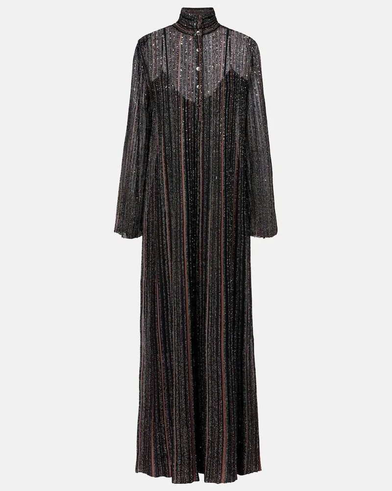 Missoni Maxikleid aus Strick mit Pailletten Braun