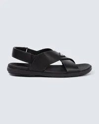 Prada Sandalen Vit Sport aus Leder Schwarz