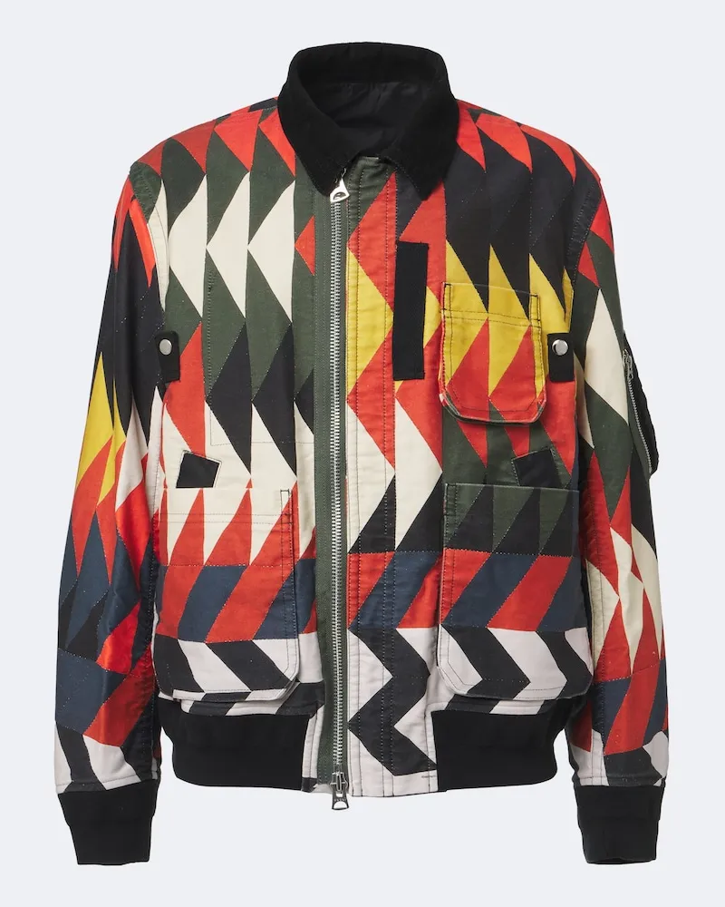 Sacai X A.P.C. wattierter Blouson aus Baumwolle Multicolor