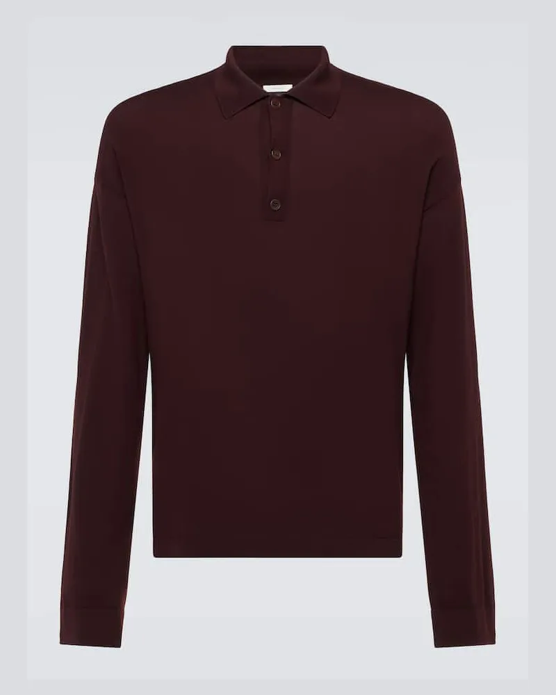 The Row Polopullover Miso aus Wolle Burgund