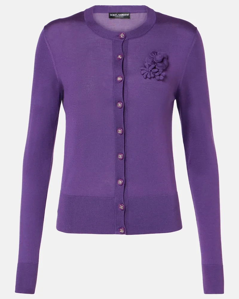 Dolce & Gabbana Cardigan aus Seide Lila