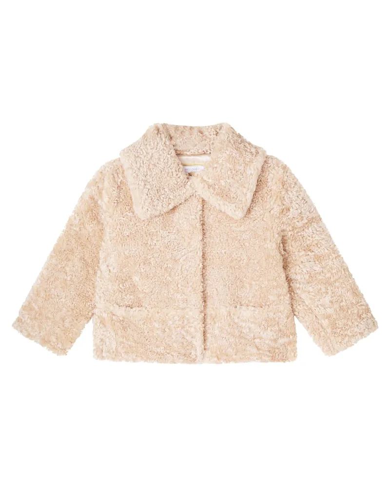 Monnalisa Jacke aus Teddyfleece Beige