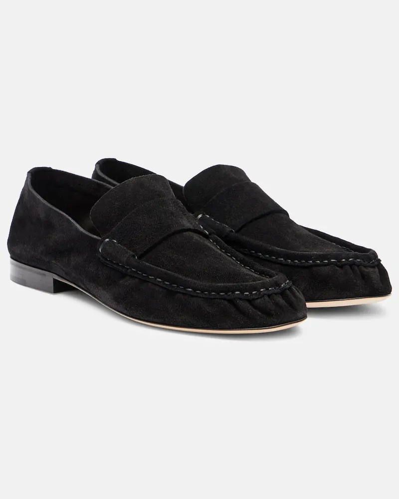 The Row Loafers aus Veloursleder Schwarz