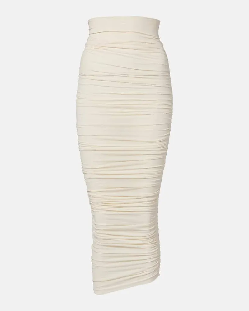 Wolford High-Rise-Midirock Weiß