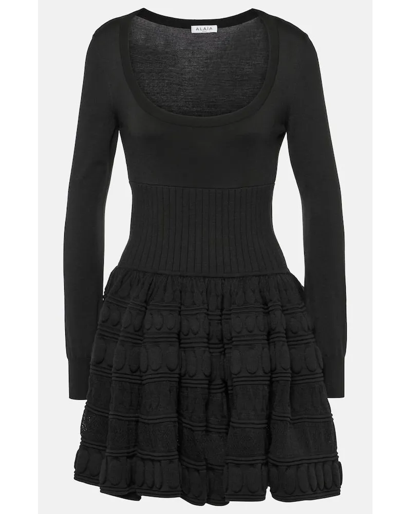 Alaïa Alaïa Minikleid Crinoline aus einem Wollgemisch Schwarz