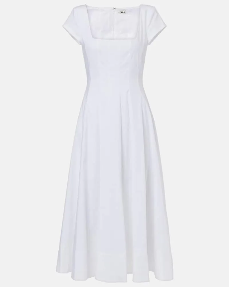 STAUD Midikleid Wells Weiß