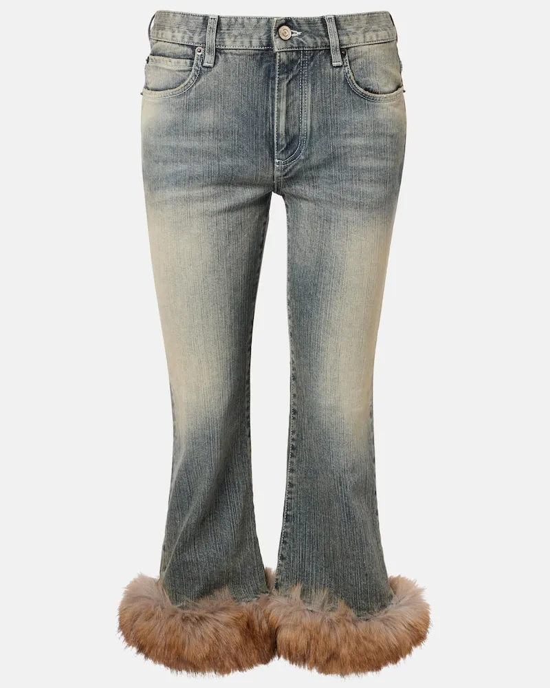 Balenciaga Low-Rise Cropped Jeans Blau