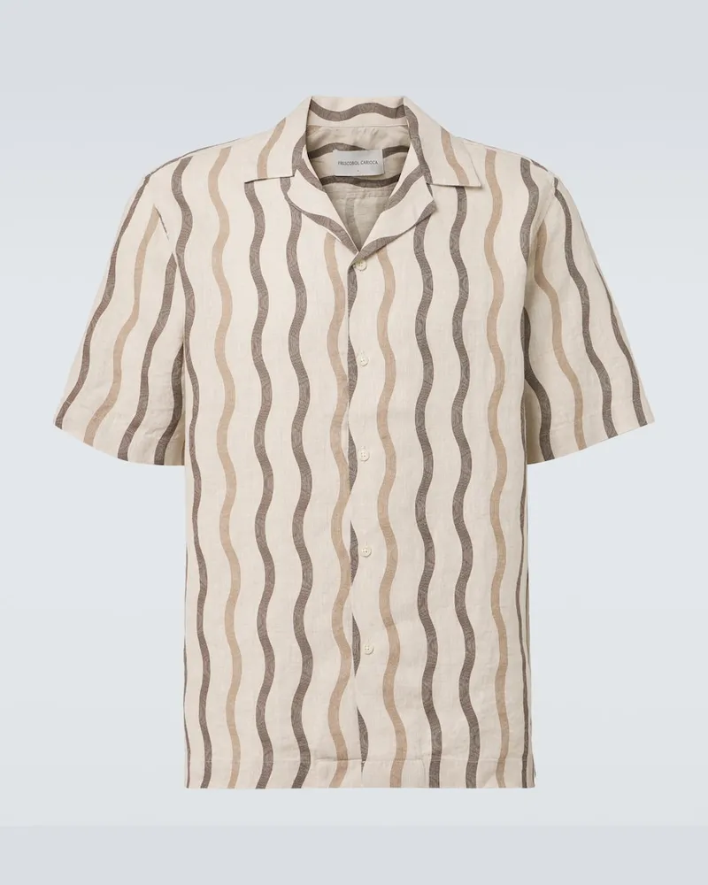 Frescobol Carioca Hemd Roberto aus Leinen Beige
