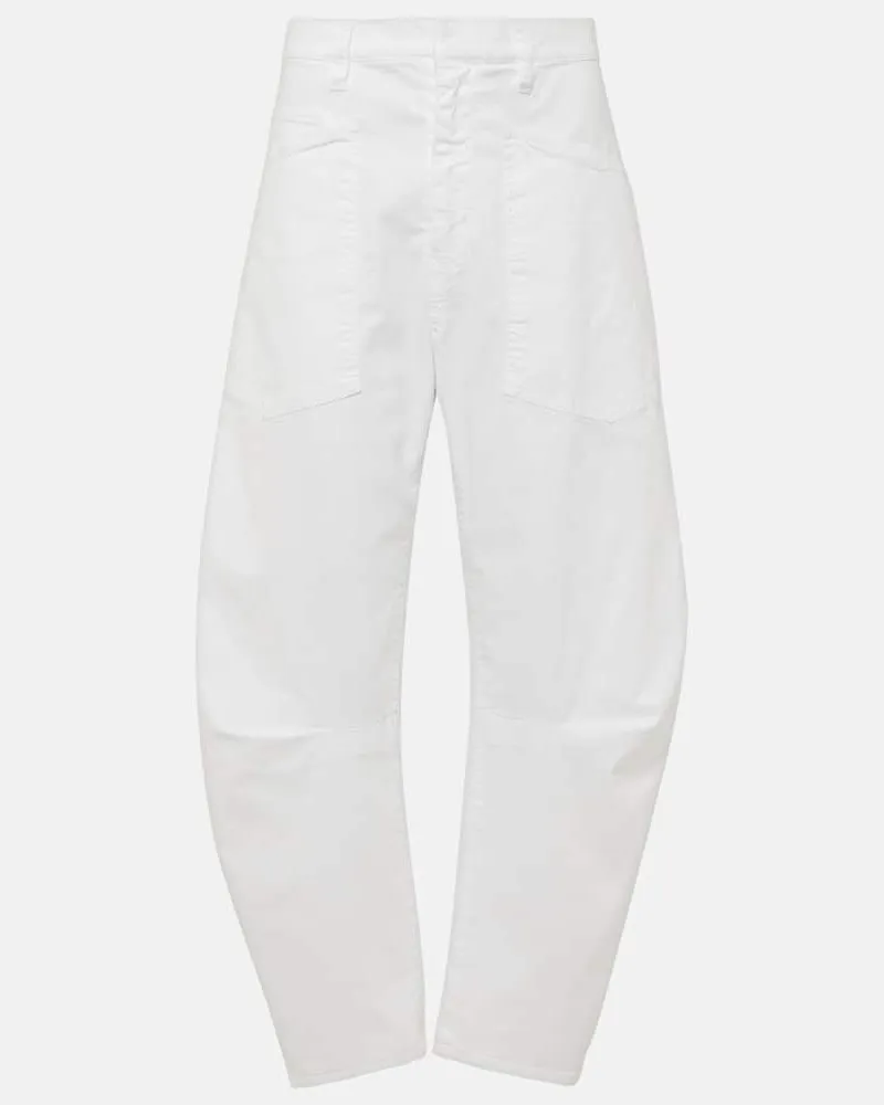 Nili Lotan Barrel-Hose Shon aus Baumwoll-Twill Weiß