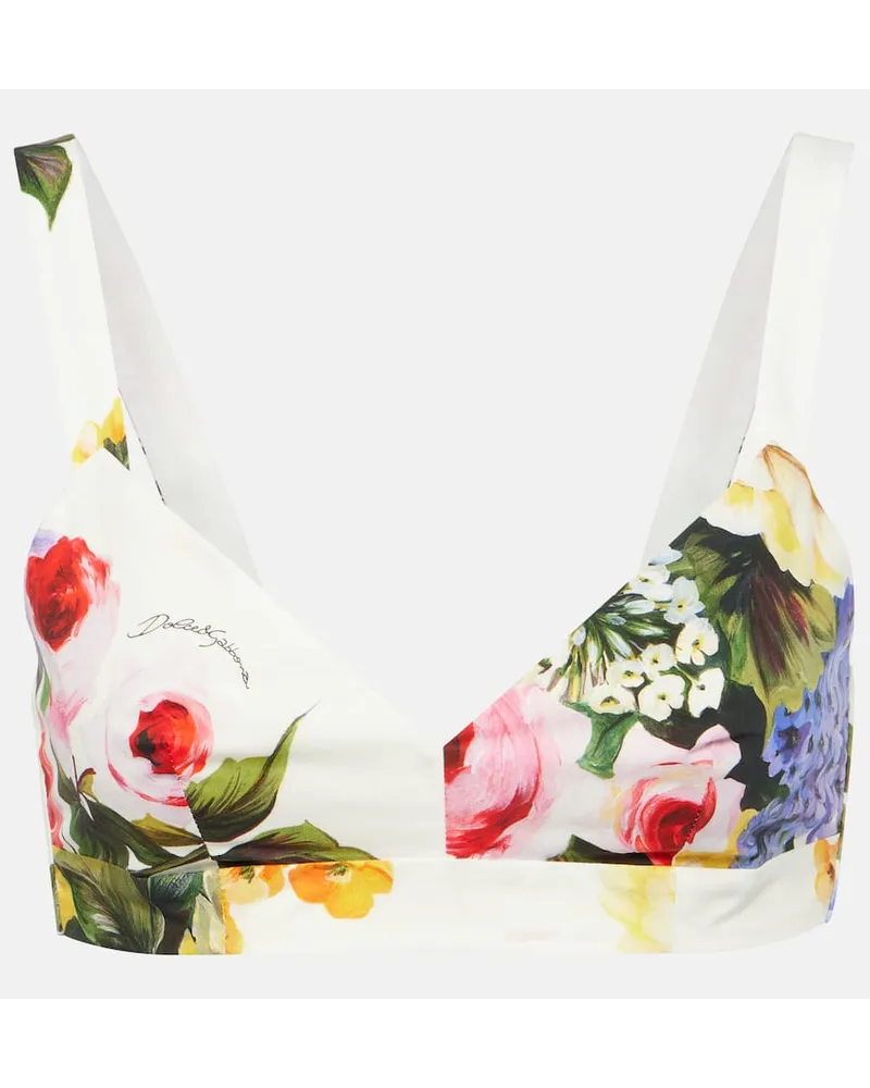 Dolce & Gabbana Bralette aus Baumwollpopeline Multicolor