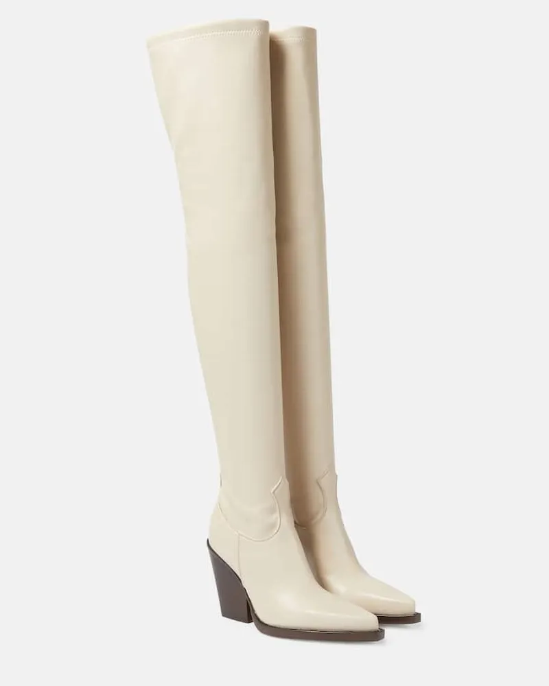 Paris Texas Overknee-Stiefel Vegas aus Lederimitat Weiß