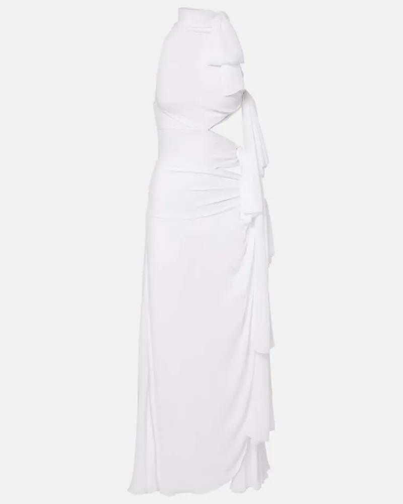 Alaïa Alaïa Maxikleid aus Georgette Weiß